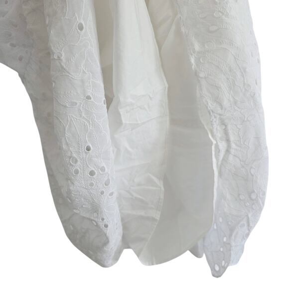 Lilly Pulitzer White Cotton Eyelet Embroidered Flutter Sleeve Midi Dress Size 10 - Picture 5 of 11